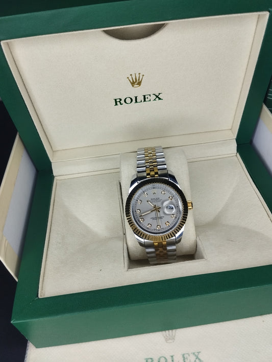 Rolex two tone silver