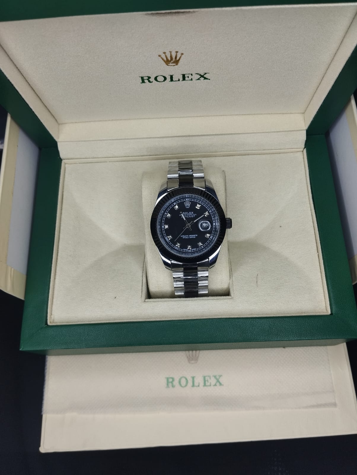 Rolex two-tone silver black