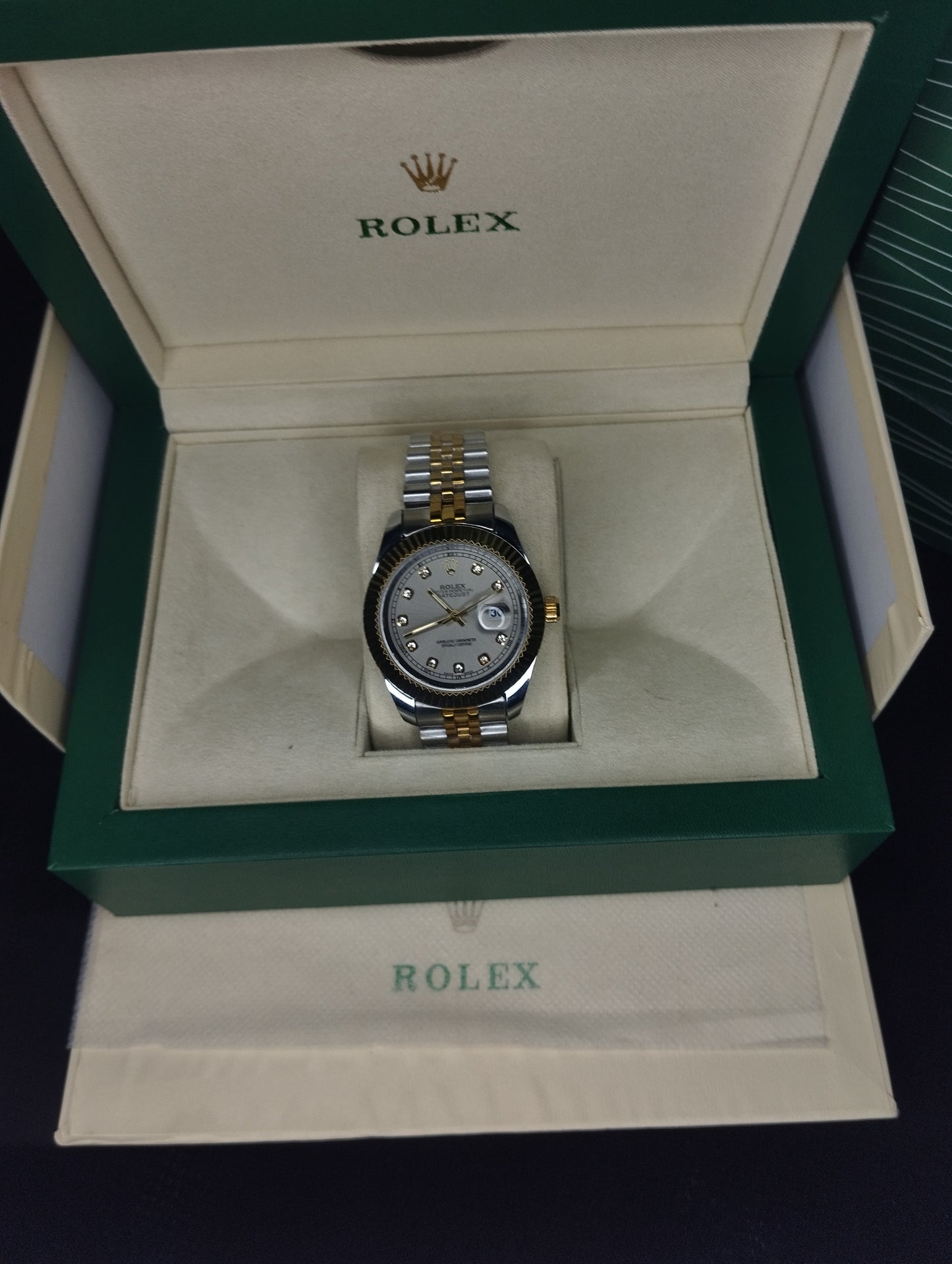 Rolex two tone silver